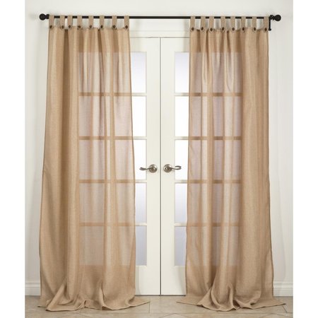 SARO LIFESTYLE SARO 280.N5594 55 x 94 in. Classic Natural Tab Top Curtain Panel  Natural 280.N5594